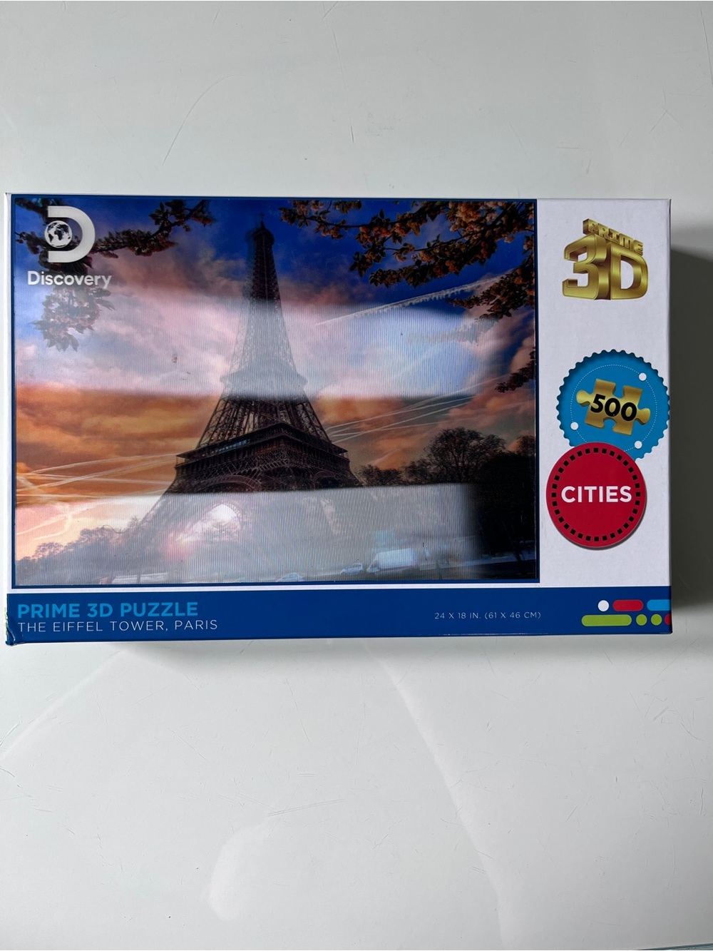 Discovery Prime 3D Lenticular Puzzle - Eiffel Tower - 500 Pieces Brand New